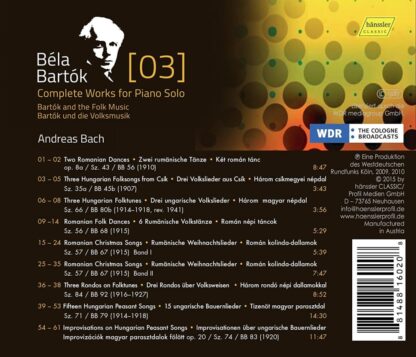 Photo No.2 of Béla Bartók: Complete works for Piano Solo, Vol. 3 - Andreas Bach