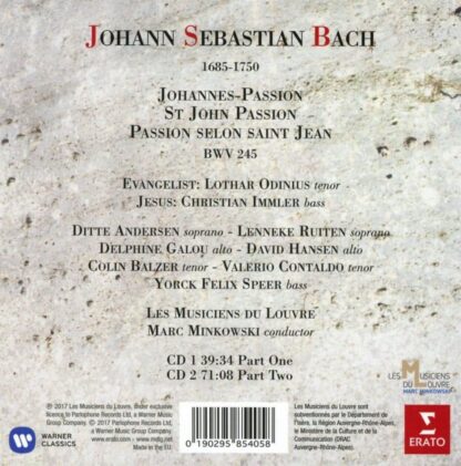 Photo No.2 of J. S. Bach: St John Passion - Les Musiciens du Louvre & Marc Minkowski
