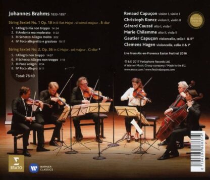 Photo No.2 of Johannes Brahms: String Sextets Nos. 1 & 2 - Live from Aix Easter Festival 2016-